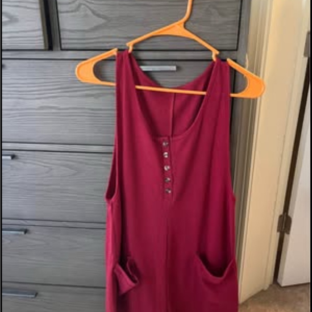 Sleeveless Burgundy Comfort Romper